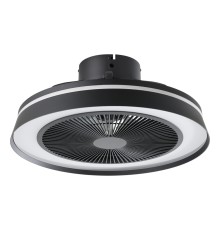 35217 Вентилятор потолочн VALLONIA 1, 3x8,5W(LED) 1x6W(LED), ?485, ABS, черный, акрил, молочн