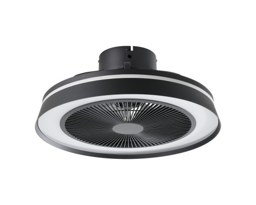 35217 Вентилятор потолочн VALLONIA 1, 3x8,5W(LED) 1x6W(LED), ?485, ABS, черный, акрил, молочн