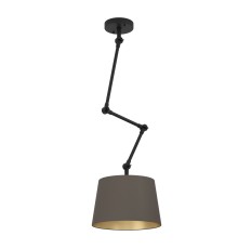 390198 Настенно-потолочный светильник PISTUNIO, 1x40W(E27), сталь, черн, текстиль, капучино, золотистый