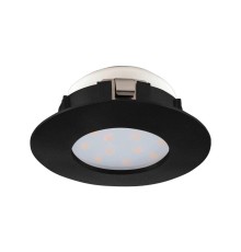 900743 Встраиваемый светильник PINEDA, 4,9W (LED), 3000K, IP20, IP44, ?78, пластик, черный