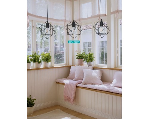 43361 Подвес STRAITON, 3X60W(E27), L905, B240, H1100, сталь, черный