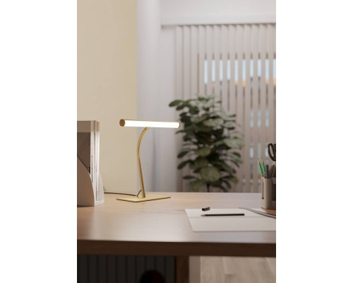 901983 Светодиодная настольная лампа с регулировкой цветовой температуры RICCIONE, 1X5W(LED), 2700K, 4000K, 6500K, 500lm, сталь, алюминий, латунь сост