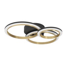 901224 Светодиод потолочн свет-к CALLIERA, 20W(LED), 490x445, димм., сталь, пластик, черный, латунь/