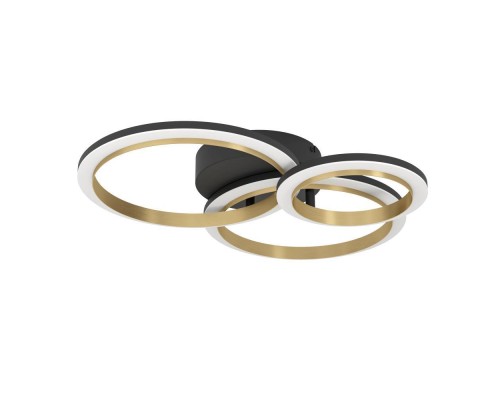 901224 Светодиод потолочн свет-к CALLIERA, 20W(LED), 490x445, димм., сталь, пластик, черный, латунь/