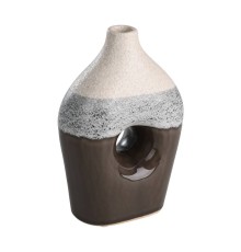 421516 Ваза керамическая IWATE, L120, B70, H180, керамика, бежевый, черный