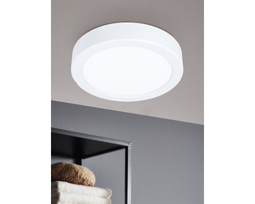 99215 Светодиодный накладной светильник FUEVA 5, 10,5W (LED), ?160, H28, 1200lm, 3000K, сталь, белый/п