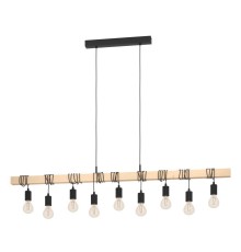 44099 Подвес TOWNSHEND, 9х60W(E27), L1500, B100, H1100, сталь, дерево, черн, коричн