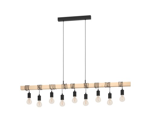 44099 Подвес TOWNSHEND, 9х60W(E27), L1500, B100, H1100, сталь, дерево, черн, коричн