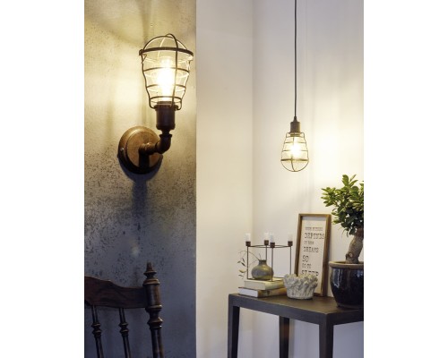 49809 Подвес PORT SETON, 1х60W (E27), ?130, H1100, сталь, коричневый состаренный