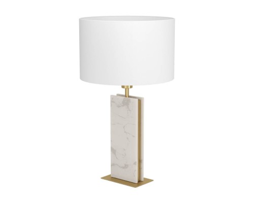 390409 Настольная лампа BELESAR, 1x40W(E27), сталь, латунь состаренный, белый, текстиль