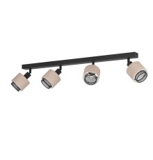 43659 Спот ROSLEY, 4x40W(E14), сталь, черный, текстиль, натуральный