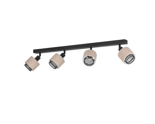 43659 Спот ROSLEY, 4x40W(E14), сталь, черный, текстиль, натуральный