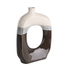 421518 Ваза керамическая IWATE, L280, B80, H400, керамика, бежевый, черный