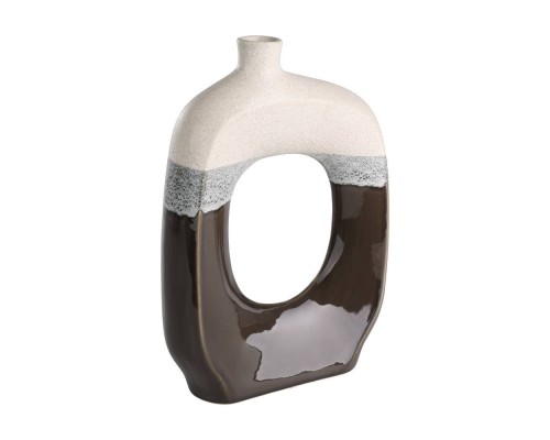 421518 Ваза керамическая IWATE, L280, B80, H400, керамика, бежевый, черный