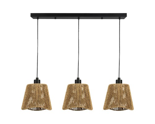 44073 Подвесной светильник LAVISTER, 3х60W (E27), L910, B210, H1100, сталь черный / бумага, натураль