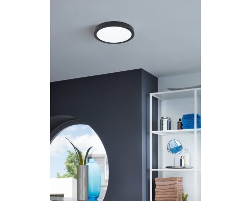 99223 Светодиодный накладной светильник FUEVA 5, 17W (LED), ?210, H28, 2000lm, 3000K, сталь, черный