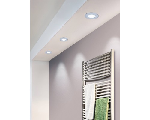 99204 Светодиодный встраиваемый светильник FUEVA 5, 2,7W (LED), ?86, ET26, IP44, 300lm, 3000K, сталь, хро