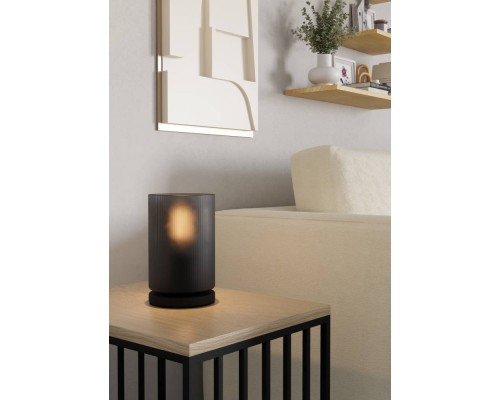 901164 Настольная лампа COLOMERA, 1х40W (E27), H195, ?120, сталь, черный / матовое серое стекло