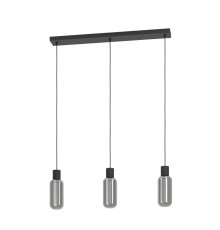 901005 Подвесной светильник MAJONE, 3х4W (E27), H1100, В90, L770, сталь, дерево, черный / затемненно