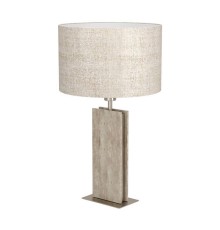390408 Настольная лампа BELESAR, 1x40W(E27), сталь, никель мат, натуральный, текстиль