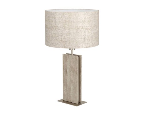 390408 Настольная лампа BELESAR, 1x40W(E27), сталь, никель мат, натуральный, текстиль