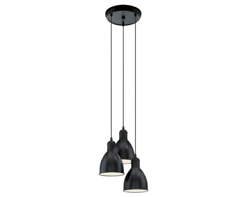 Подвесной светильник Eglo Priddy 49465 черный, белый E27 60 Вт