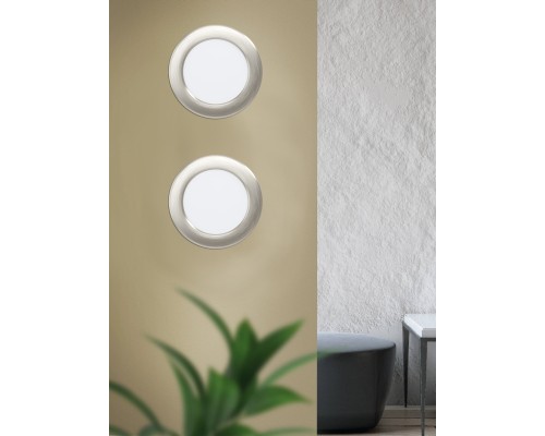 99153 Светодиодный встраиваемый светильник FUEVA 5, 5,5W (LED), ?117, ET26, 700lm, 4000K, сталь, никель ма