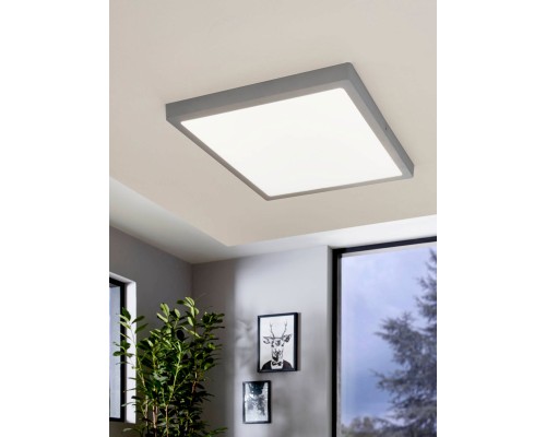 97269 Светодиодный накладной светильник FUEVA 1, 25W(LED), 2500lm, 400х400, H30, алюминий, cеребряный/