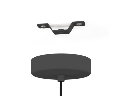 390195 Подвес PETROSA, 1x40W(E27), сталь, черный, текстиль, капучино, латунный