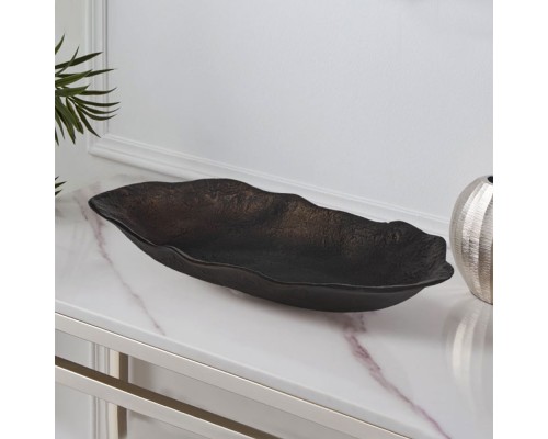 427156 Миска декоративная FORLEYET, L435, B220, H55, алюминий, цвет черный/медный