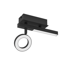 900513 Спот CARDILLIO 2, LED 1X3,2W, 400lm, LED 1X2,2W, 240lm, L225, B65, H165, сталь, черный/пластик, матовый