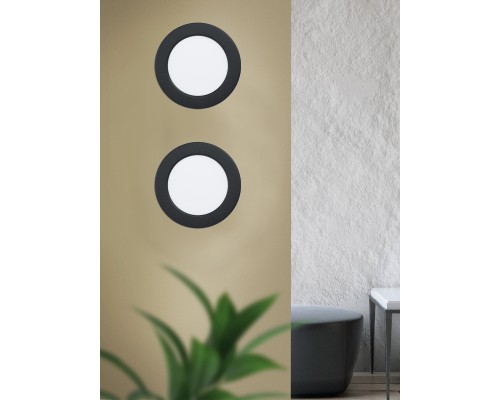 99143 Светодиодный встраиваемый светильник FUEVA 5, 5,5W (LED), ?117, ET26, 650lm, 3000K, сталь, черный/пл