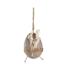 427851 Фигурка Яйцо MAYDOLONG, H90, ?69, камень, джут, темно-серый в черную крапинку