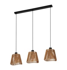 44073 Подвесной светильник LAVISTER, 3х60W (E27), L910, B210, H1100, сталь черный / бумага, натураль