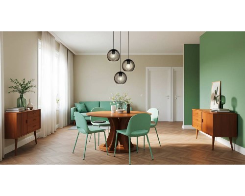 901871 Подвес ALMANZORA, 3X60W(E27), сталь, черный, медный