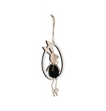 427856 Фигурка Заяц MAYDOLONG, L87, B8, H170, дерево, натуральный, белый, черный