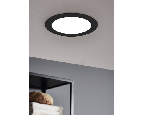 99158 Светодиодный встраиваемый светильник FUEVA 5, 10,5W (LED), ?166, ET26, 1350lm, 4000K, сталь, черный/