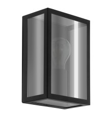 33627 Уличн настен свет-к ALAMONTE SMOKE, 1x40W(E27), IP44, L170, H260, сталь, черный, стекло, черный, прозрачный