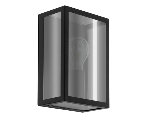 33627 Уличн настен свет-к ALAMONTE SMOKE, 1x40W(E27), IP44, L170, H260, сталь, черный, стекло, черный, прозрачный