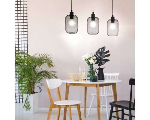43333 Подвес WRINGTON, 3X60W(E27), L740, B150, H1100, сталь, черный