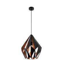 49878 Подвес CARLTON 1, 1x60W (E27), ?385, H1500, сталь, черный, медный