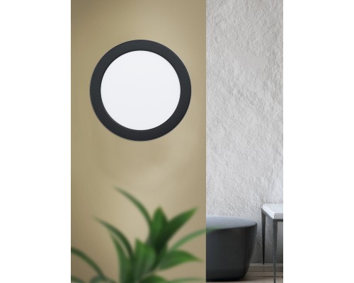 99144 Светодиодный встраиваемый светильник FUEVA 5, 11W (LED), ?166, ET26, 1350lm, 3000K, сталь, черный