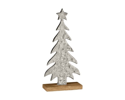 427133 Статуэтка Елка BALIGUIAN, L145, B60, H310, алюминий, дерево, цвет матовый никель, коричневый