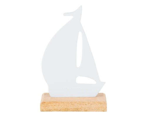 427383 Фигурка Лодка AMOATSY L120, B70, H190 алюминий, дерево белый, натуральный