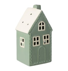 429849 Фигурка Домик CATACOL, керамика, зелёный, 110?89?205 мм с подсветкой