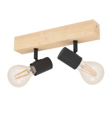 99478 Спот TOWNSHEND 3, 2x60W(E27), дерево, сталь, коричневый, черный