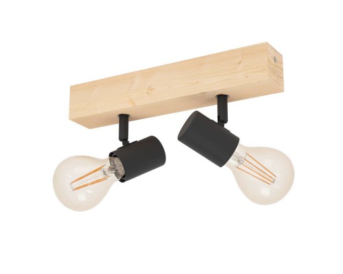 99478 Спот TOWNSHEND 3, 2x60W(E27), дерево, сталь, коричневый, черный
