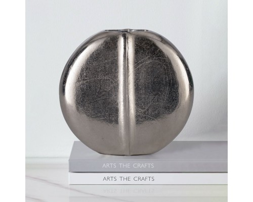 421127 Ваза декоративная SOMINOT, L230, B65, H215, алюминий, цвет никель