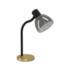 901062 Настольная лампа MACERE, 1х60W (E27), L220, B120, H340, сталь, черный, текстиль, белый / тони