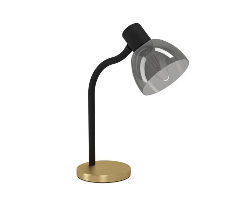 901062 Настольная лампа MACERE, 1х60W (E27), L220, B120, H340, сталь, черный, текстиль, белый / тони